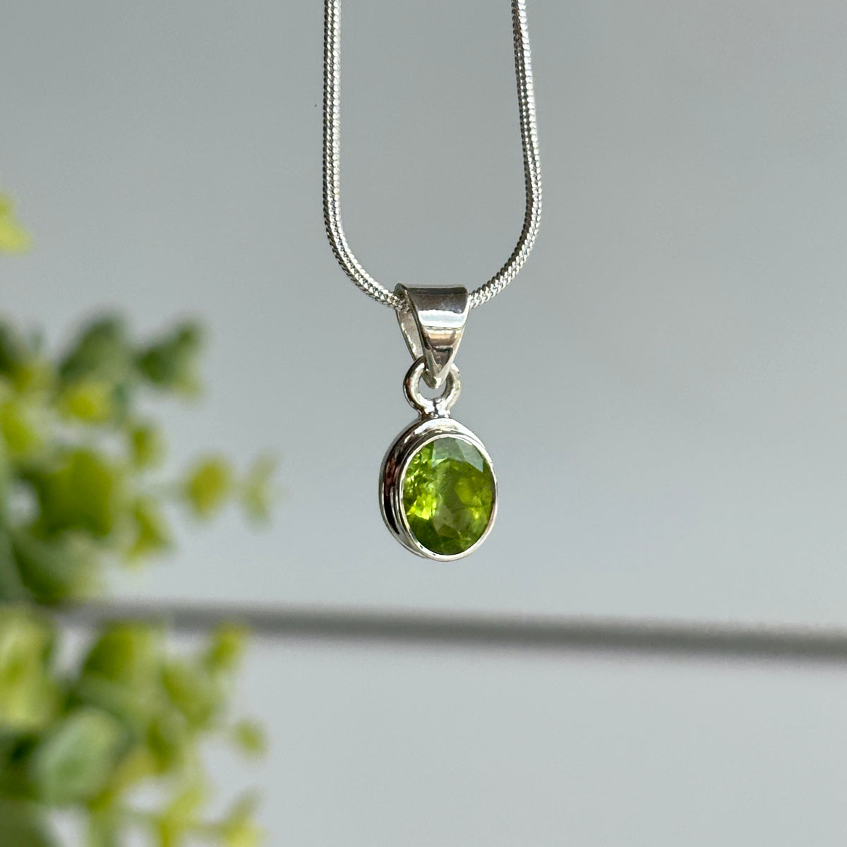 Peridot Oval Pendant