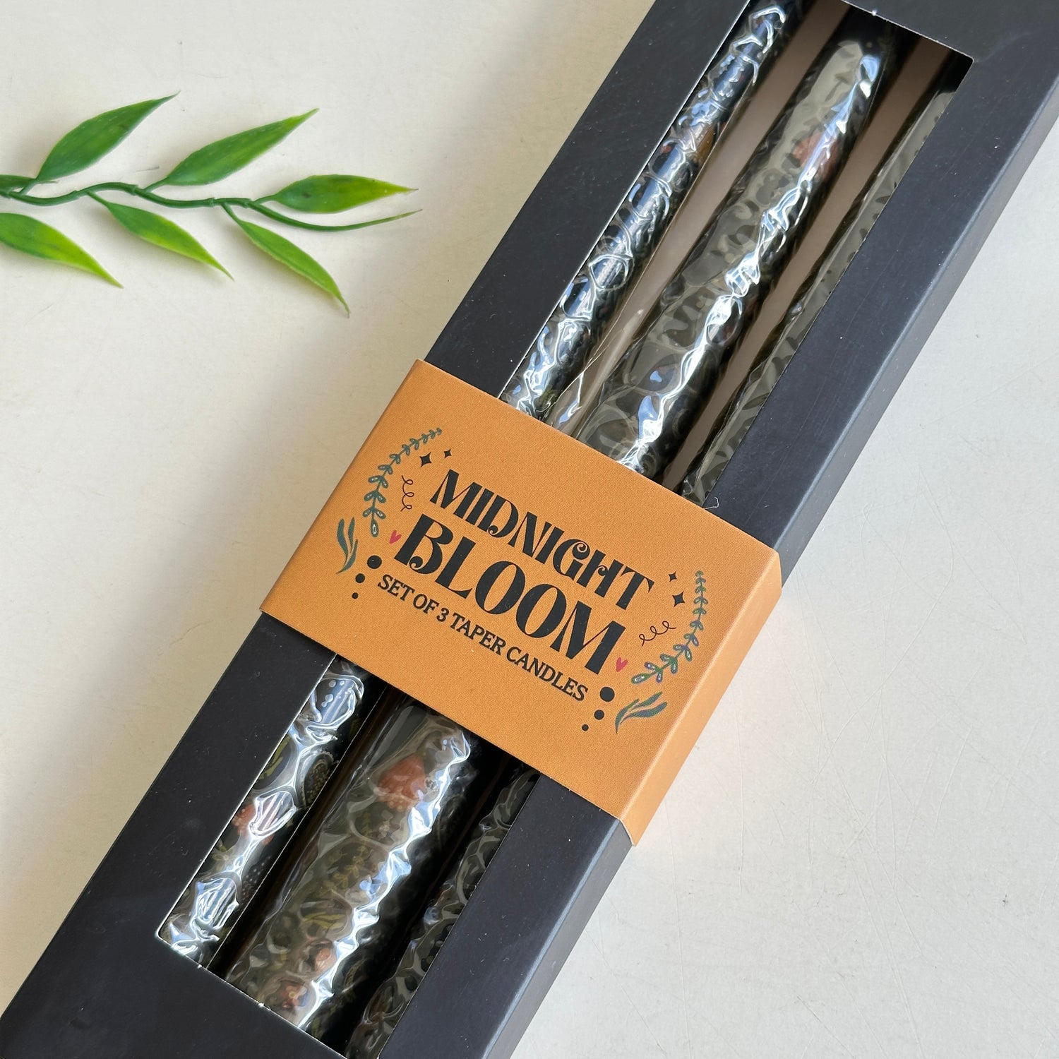 Midnight Bloom Set Of 3 Candles Black MB77926