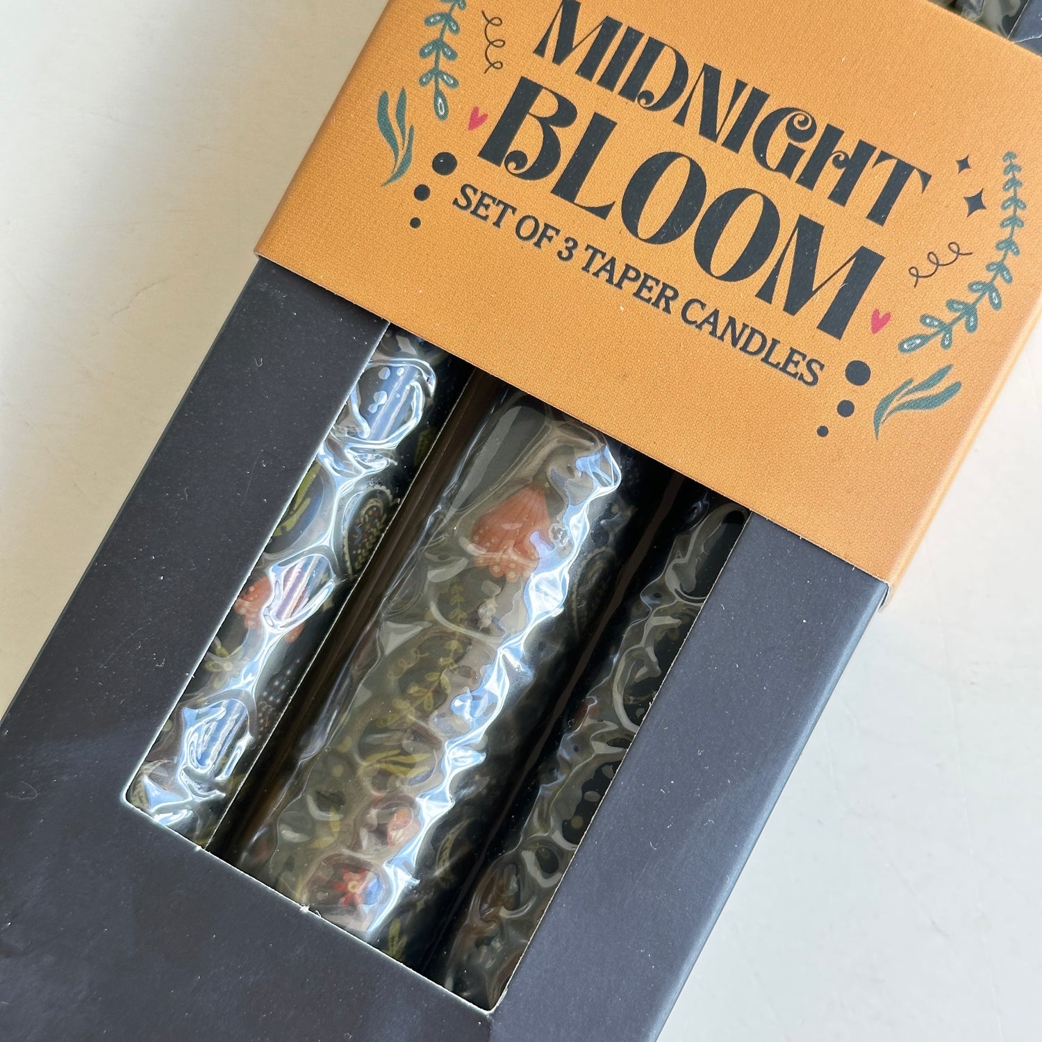 Midnight Bloom Set Of 3 Candles Black MB77926