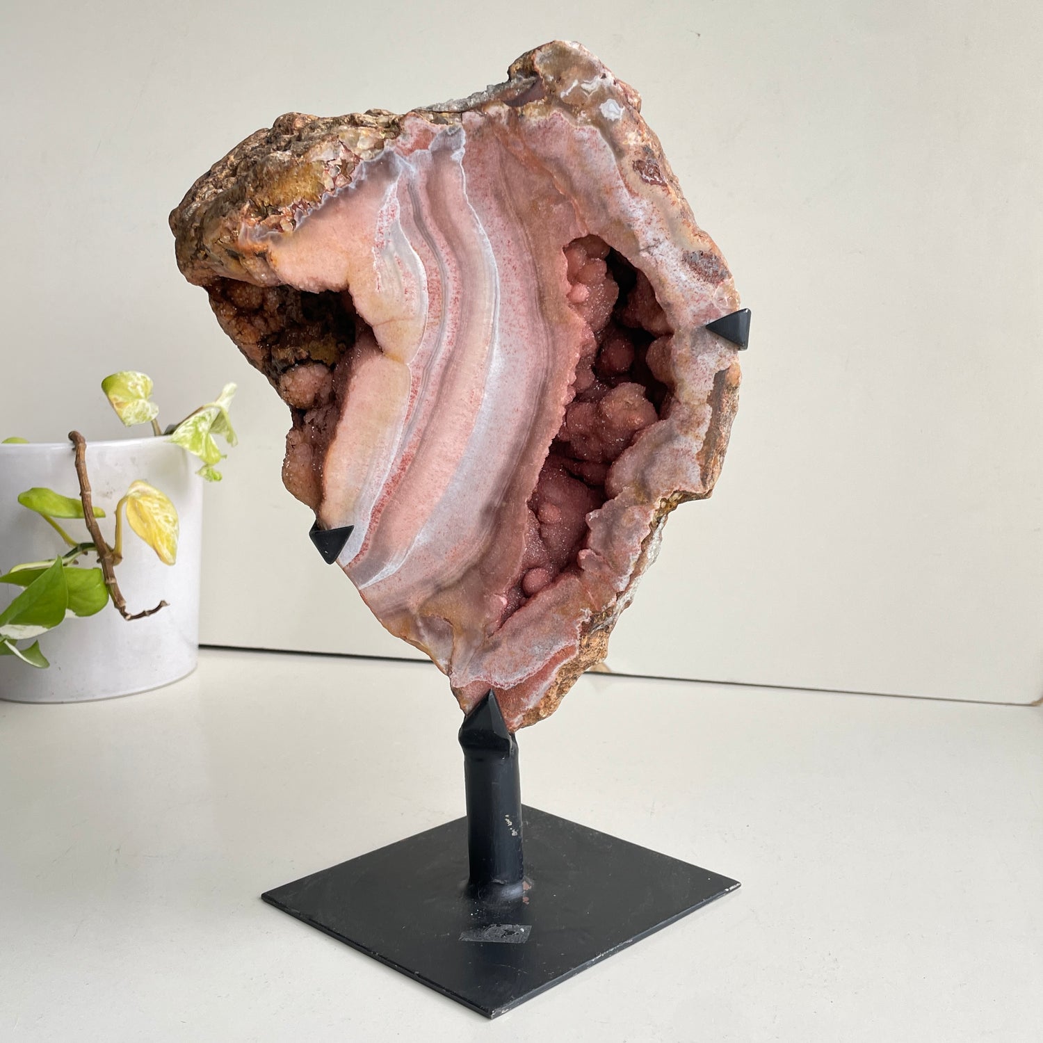 Pink Amethyst Geode In Stand 2.686kg