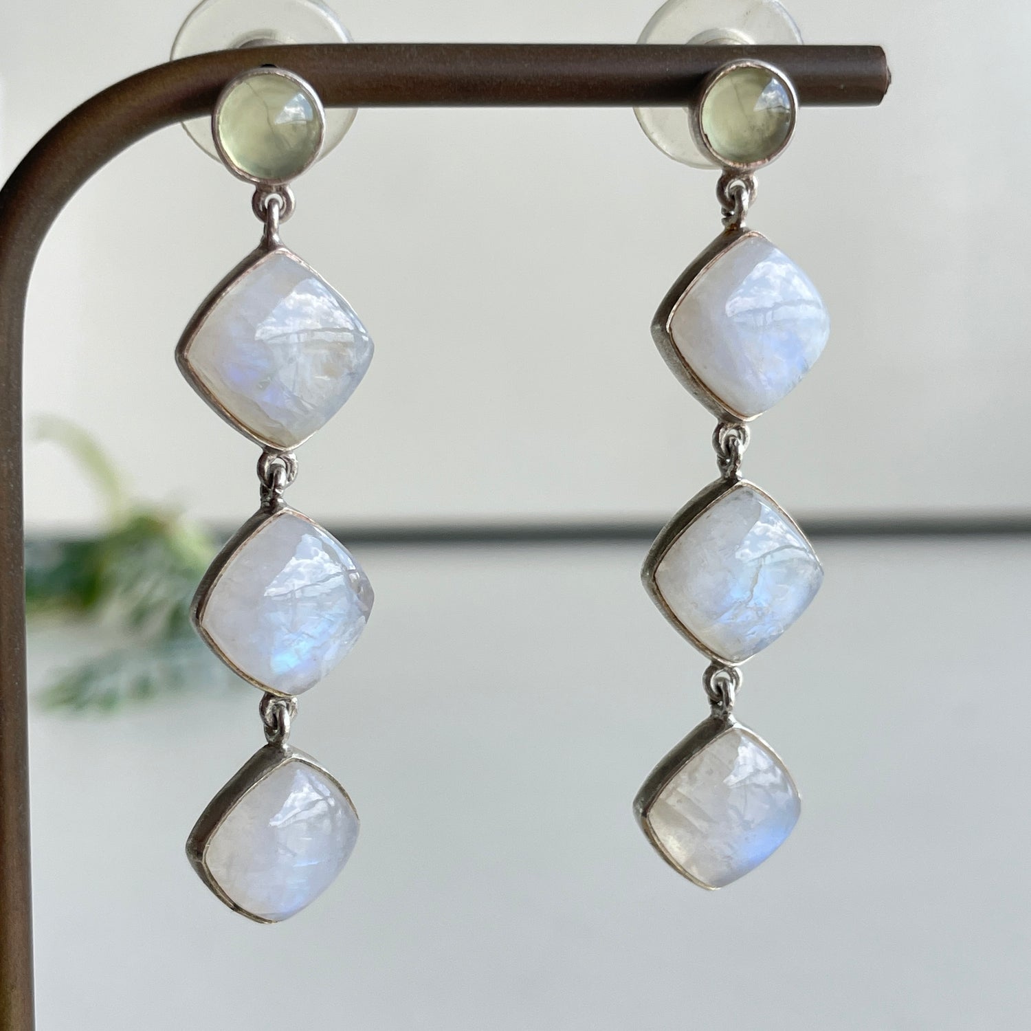Moonstone Triple Stud Earrings