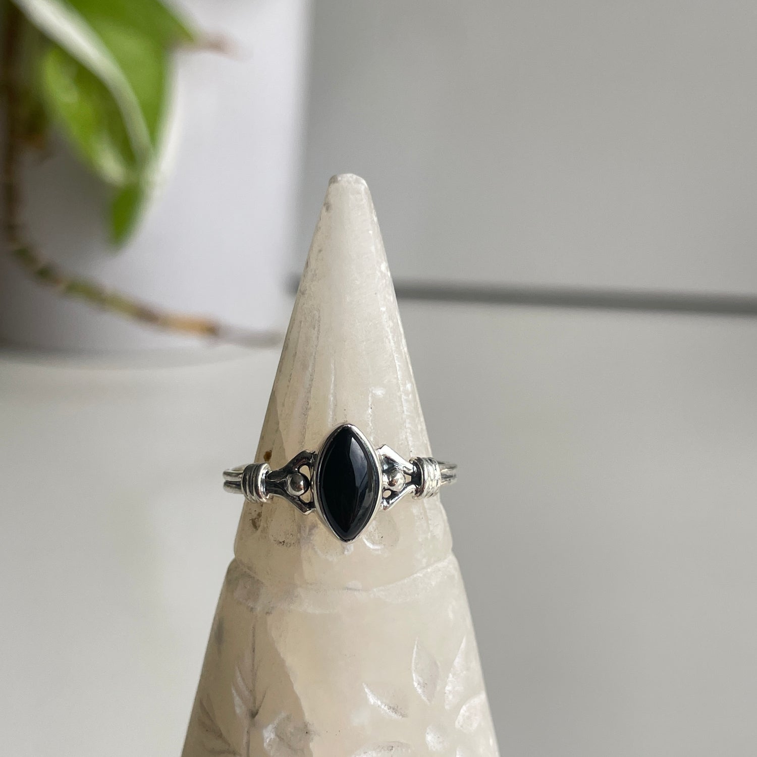 Black Onyx Marquise Ring