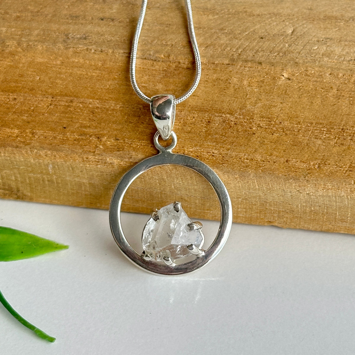 Herkimer Diamond Round Pendant