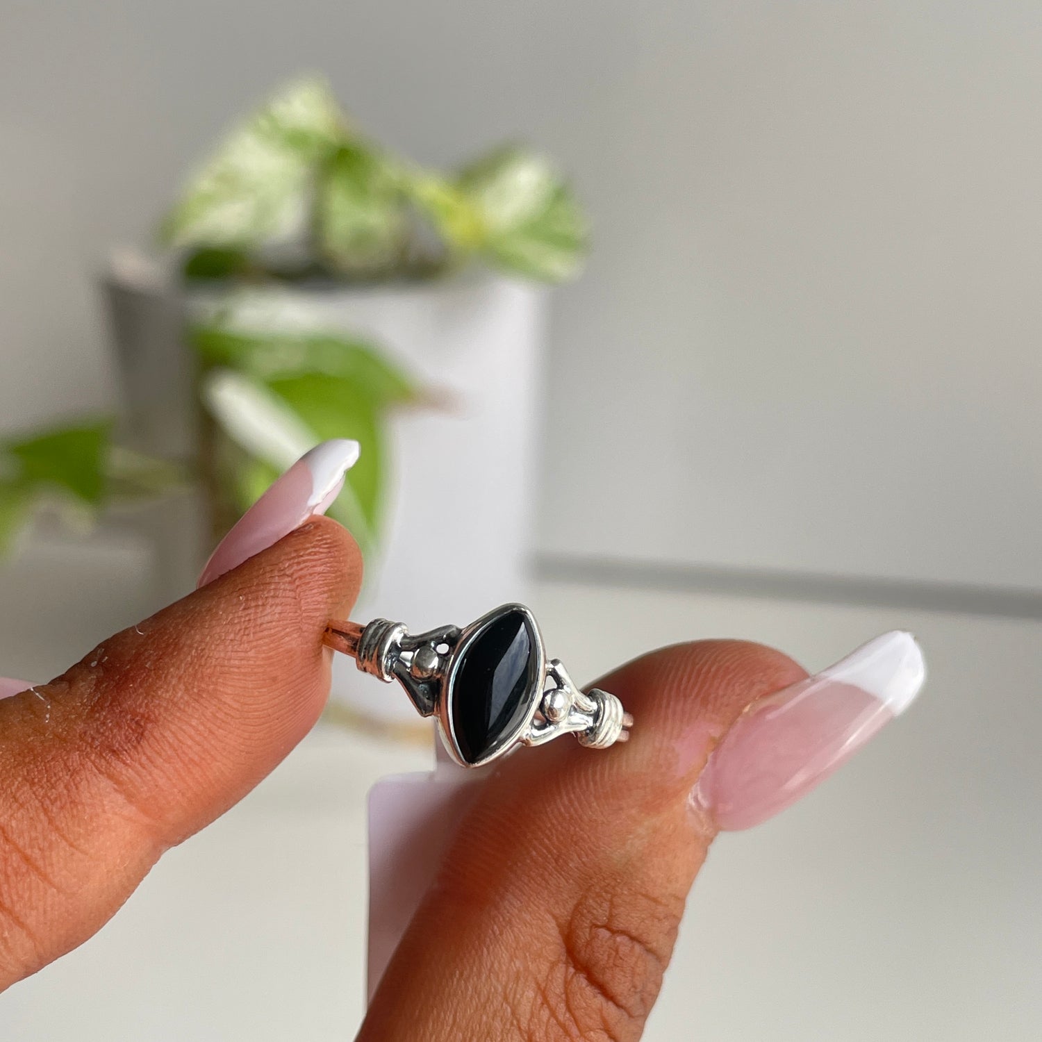 Black Onyx Marquise Ring