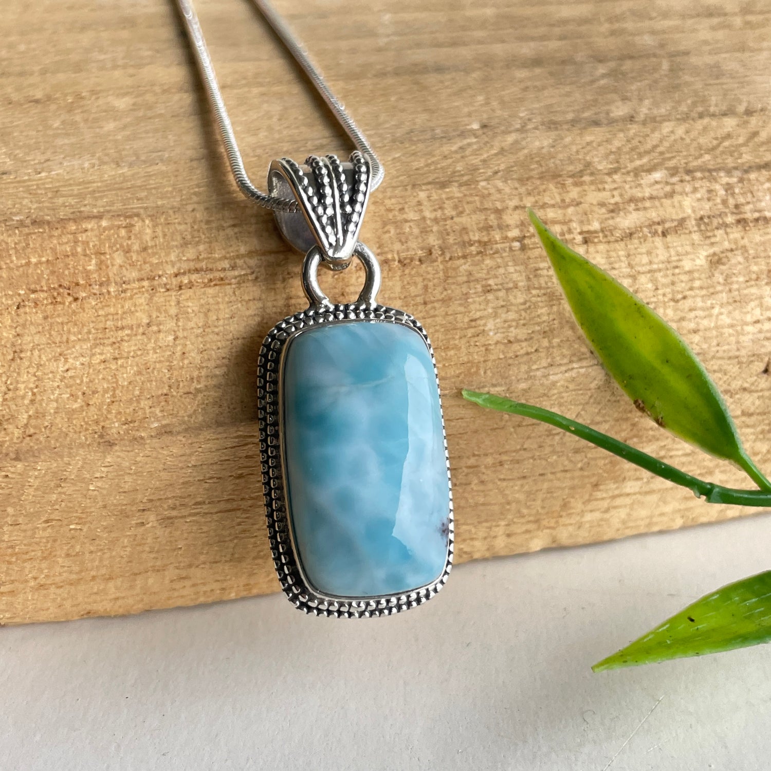 Larimar Rectangle Pendant