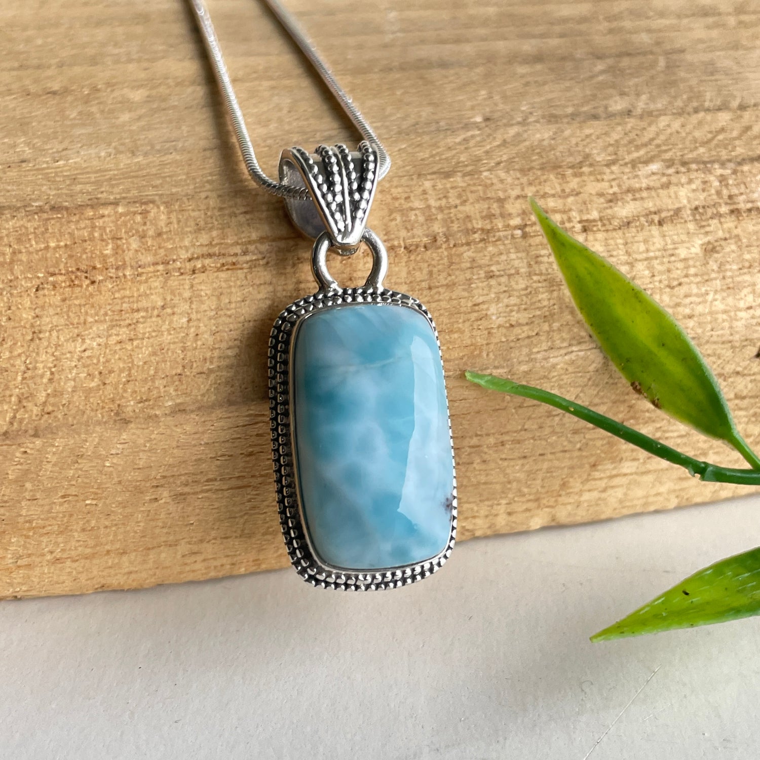 Larimar Rectangle Pendant