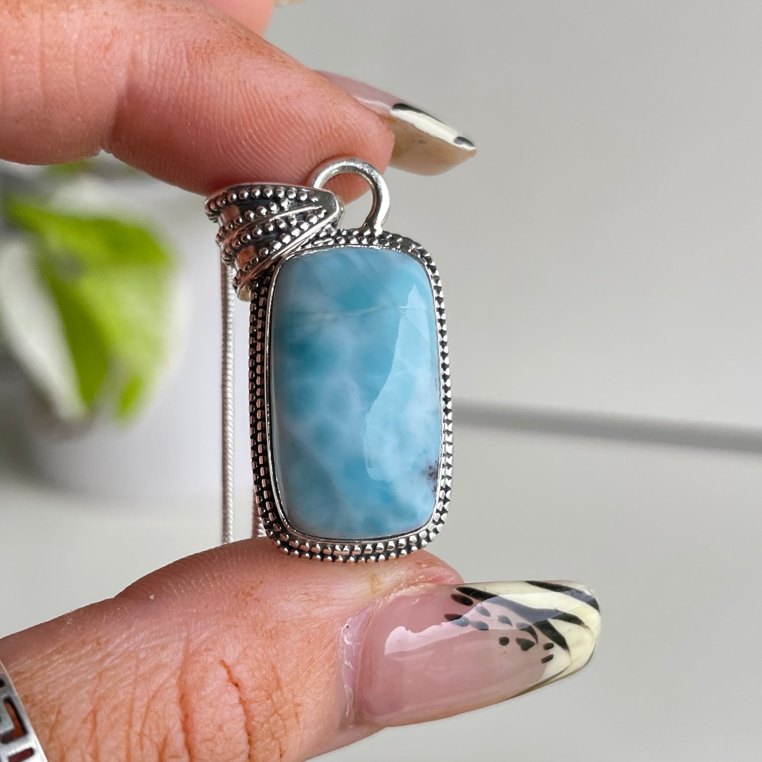 Larimar Rectangle Pendant