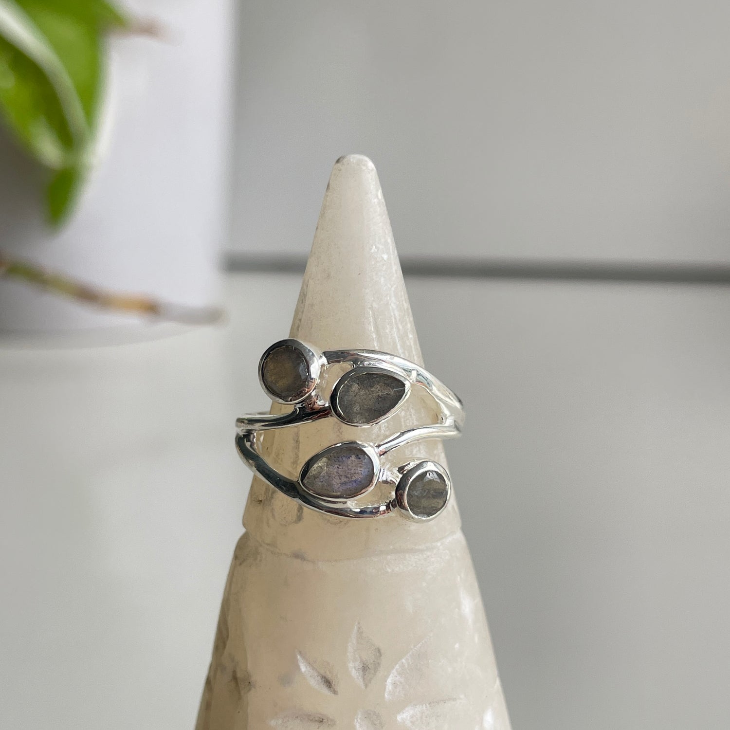 Labradorite Multi Stone Ring Sz7