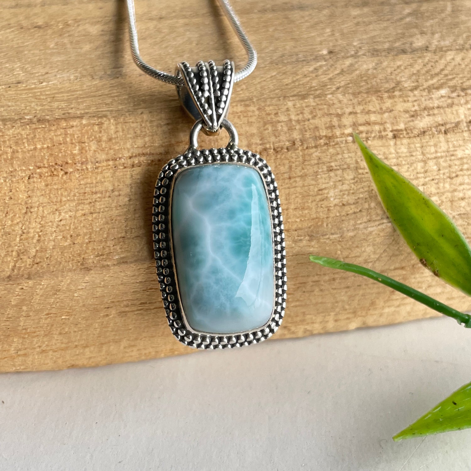 Larimar Rectangle Pendant