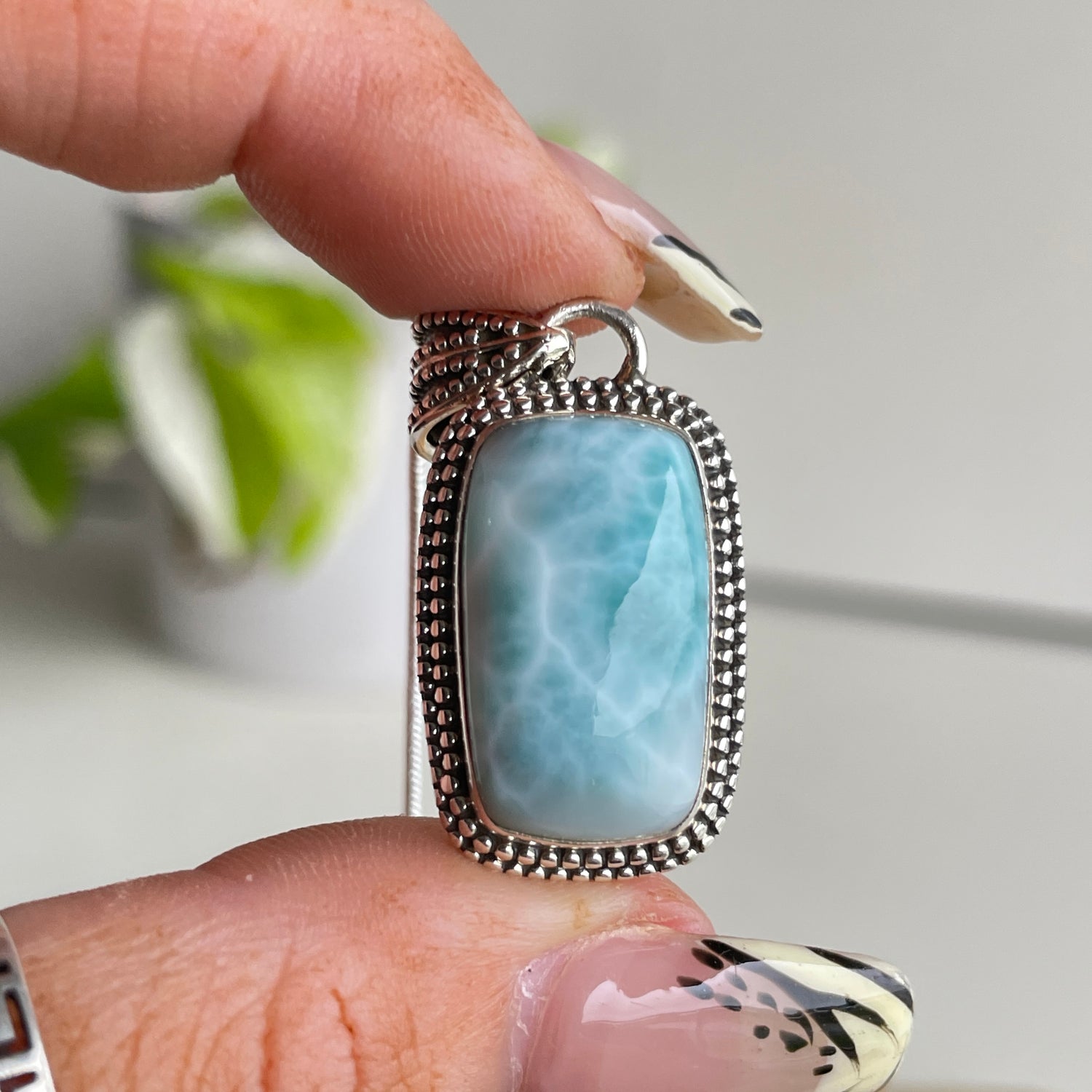 Larimar Rectangle Pendant