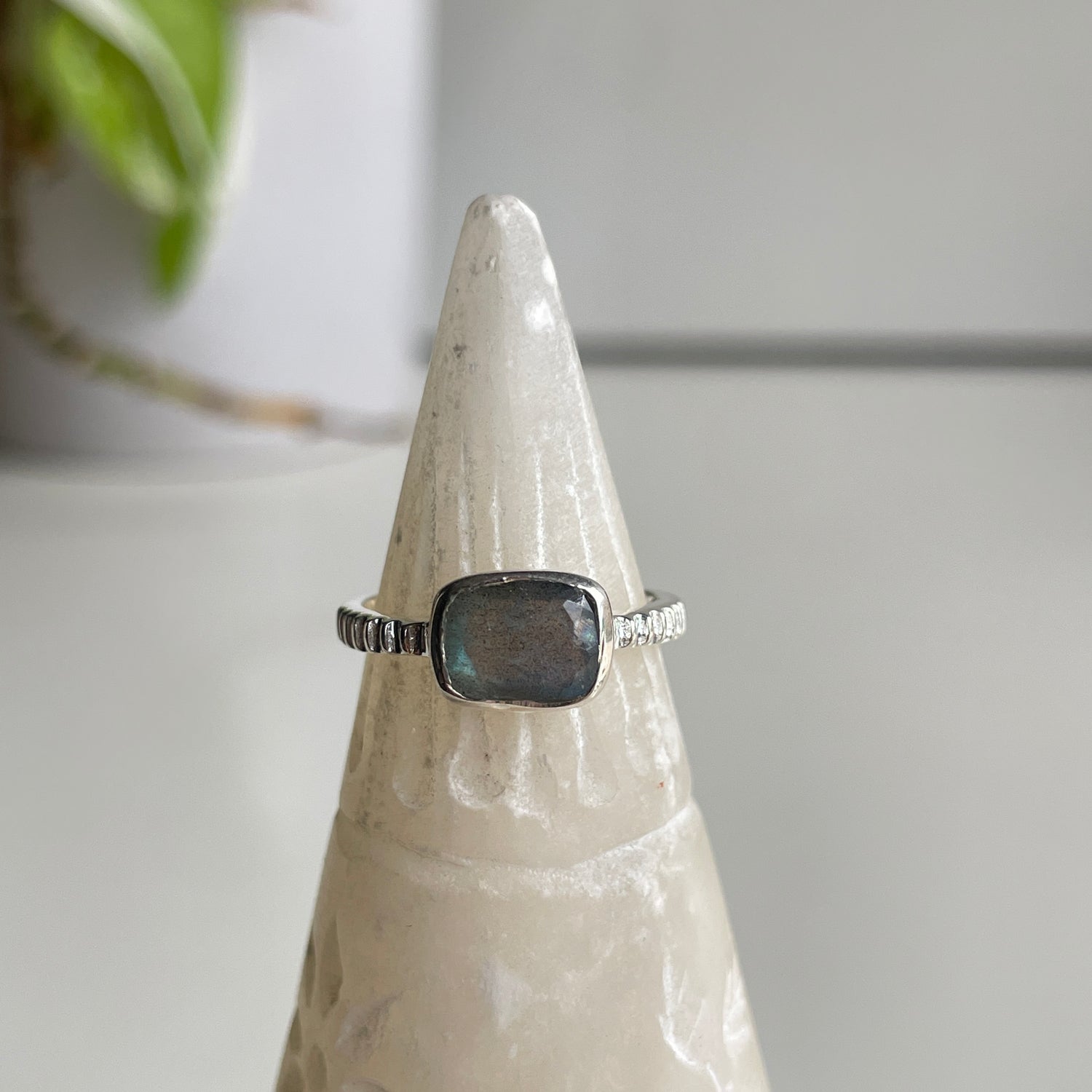 Labradorite Rectangle Ring