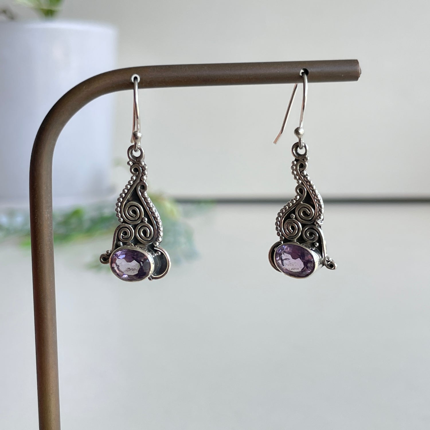Amethyst Oval Earrings