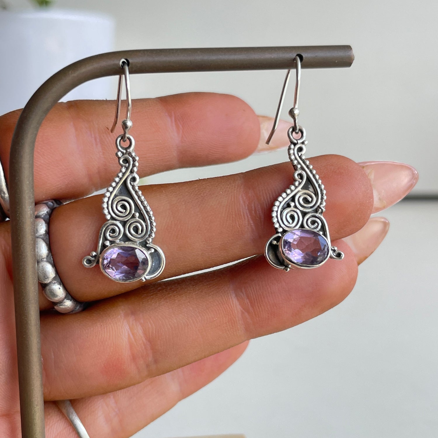 Amethyst Oval Earrings