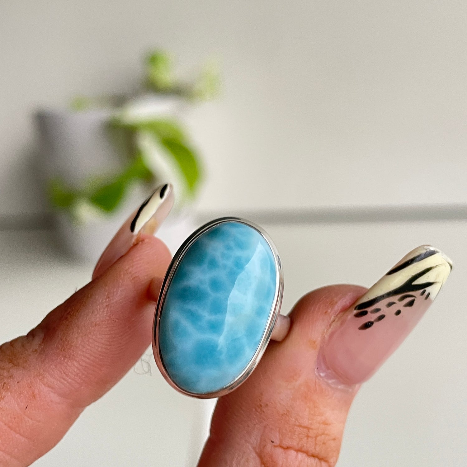 Larimar Oval Ring Sz6