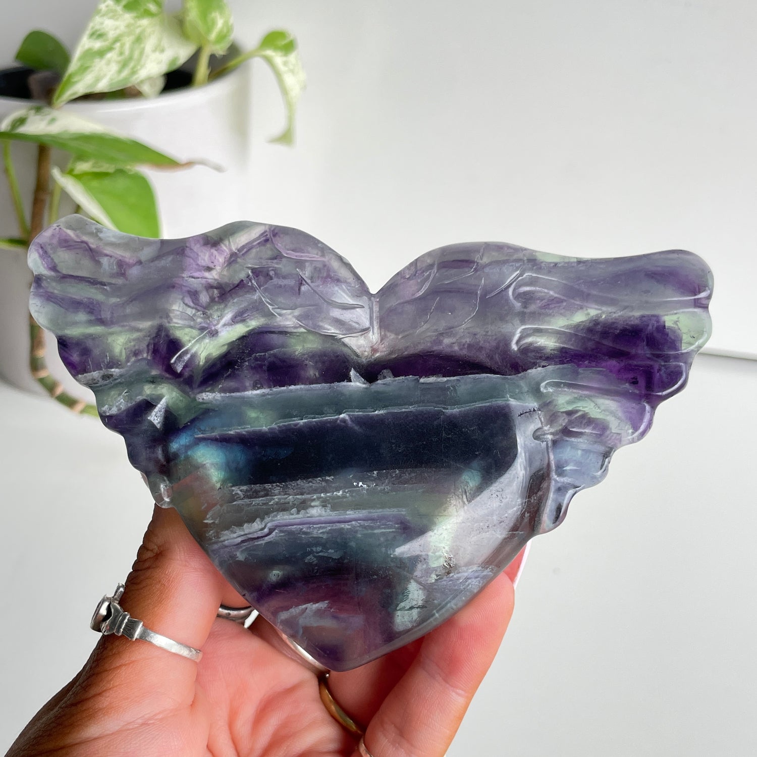 Fluorite Winged Heart 12.6cm