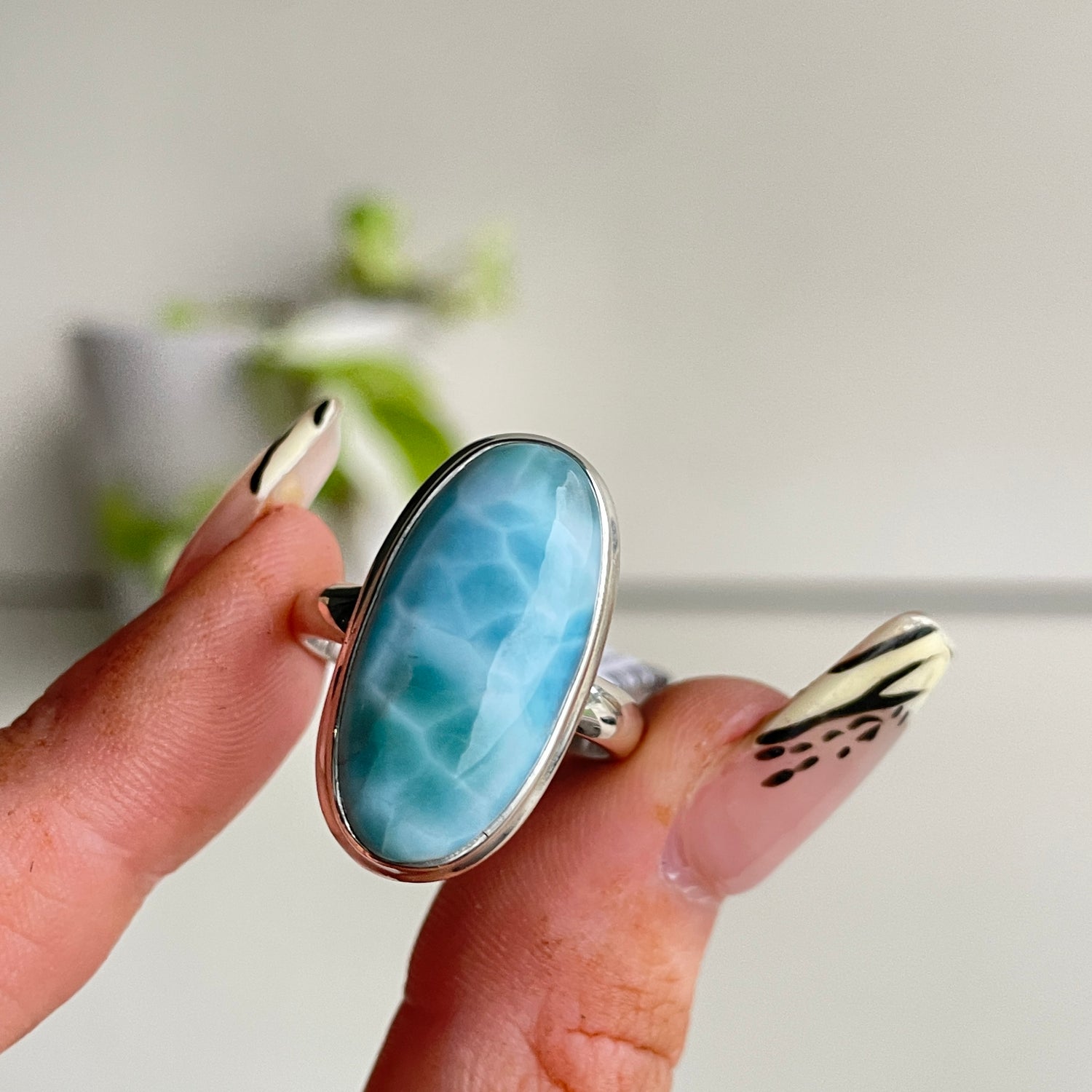 Larimar Oval Ring Sz9