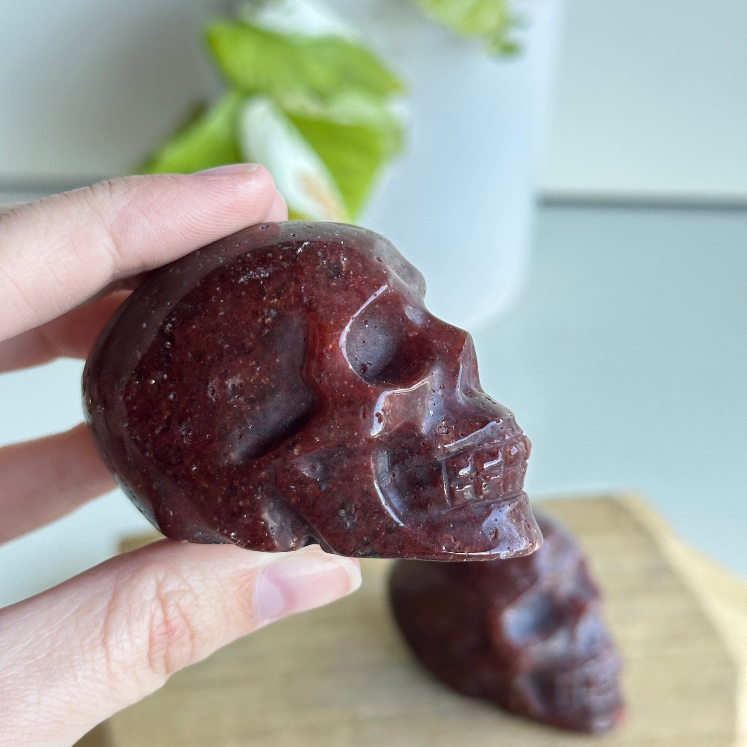 Strawberry Quartz Skull