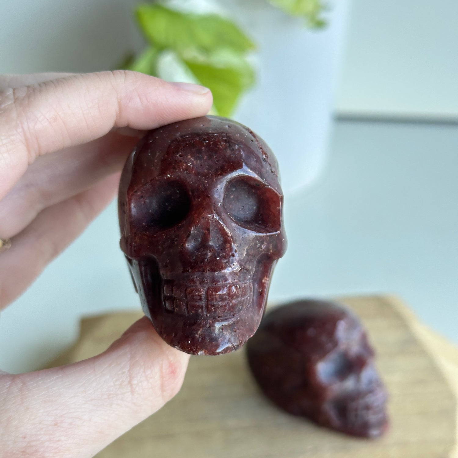 Strawberry Quartz Skull