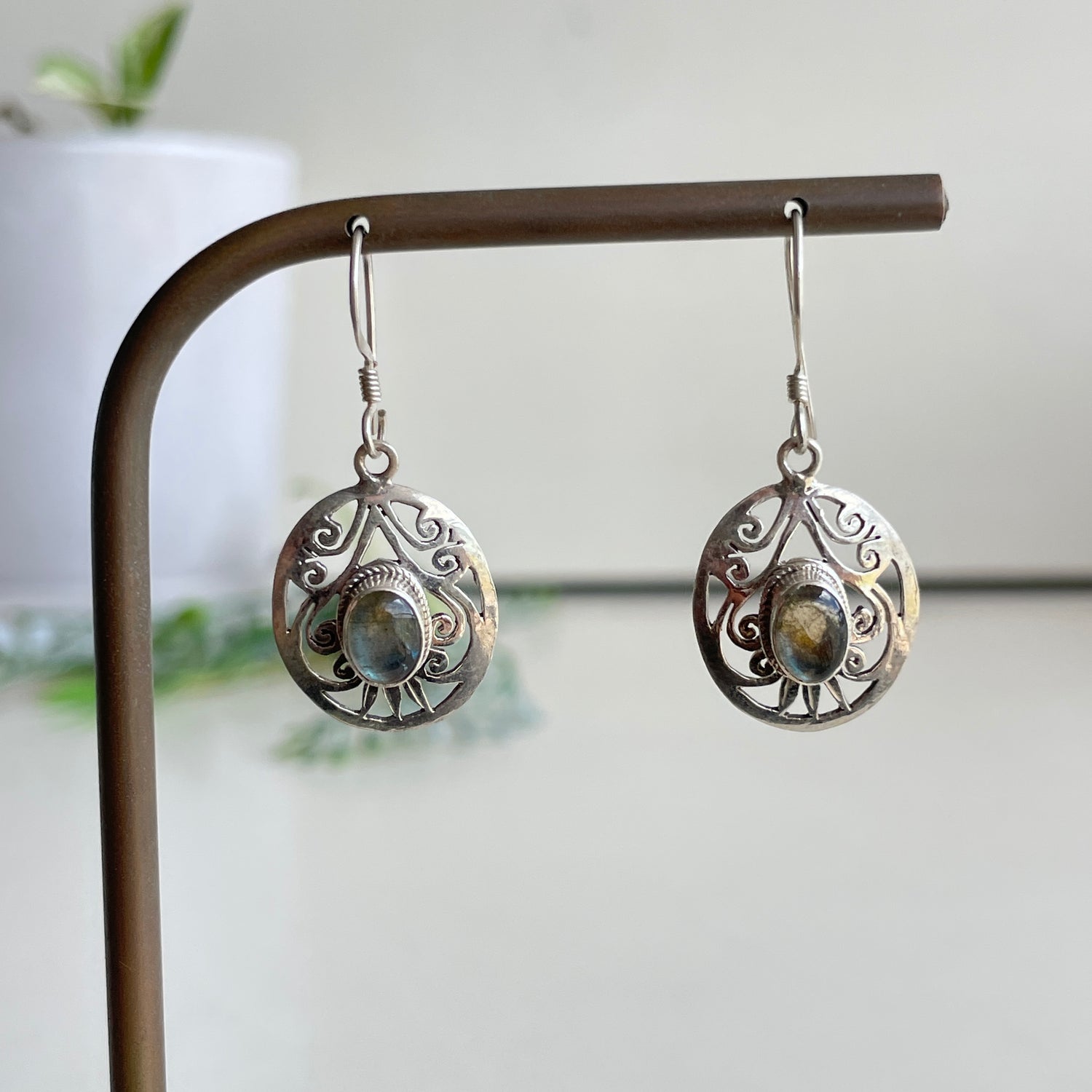 Labradorite Oval Earrings