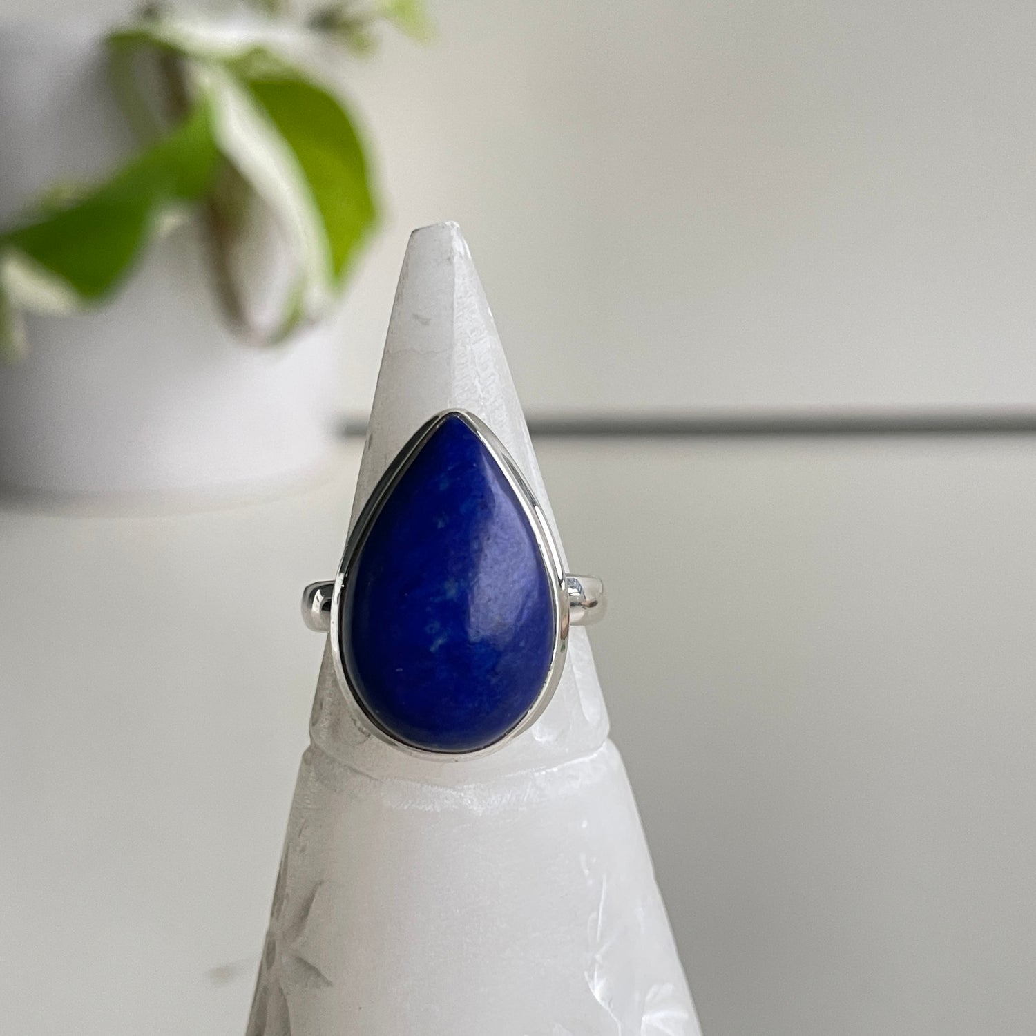Lapis Lazuli Teardrop Ring Sz8.5
