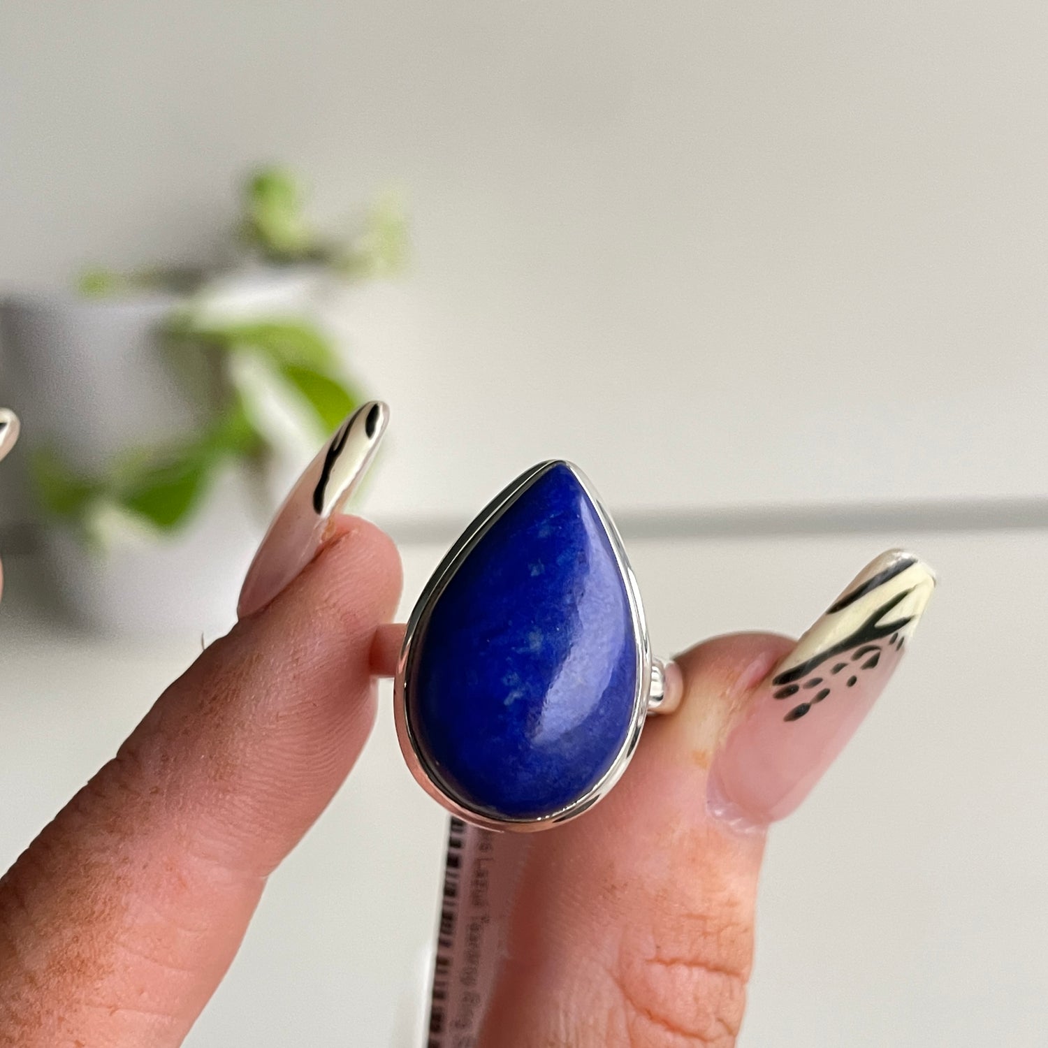 Lapis Lazuli Teardrop Ring Sz8.5