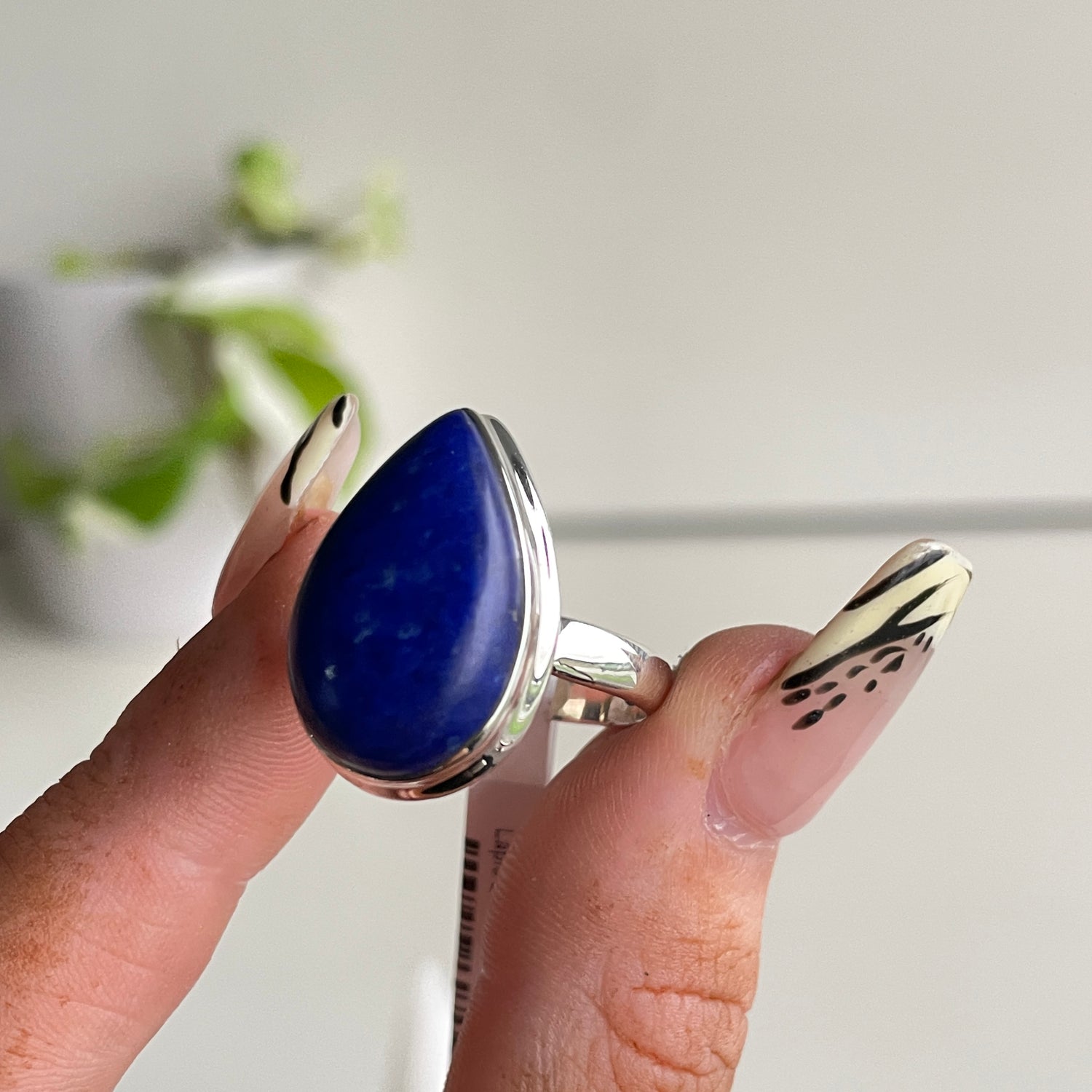 Lapis Lazuli Teardrop Ring Sz8.5