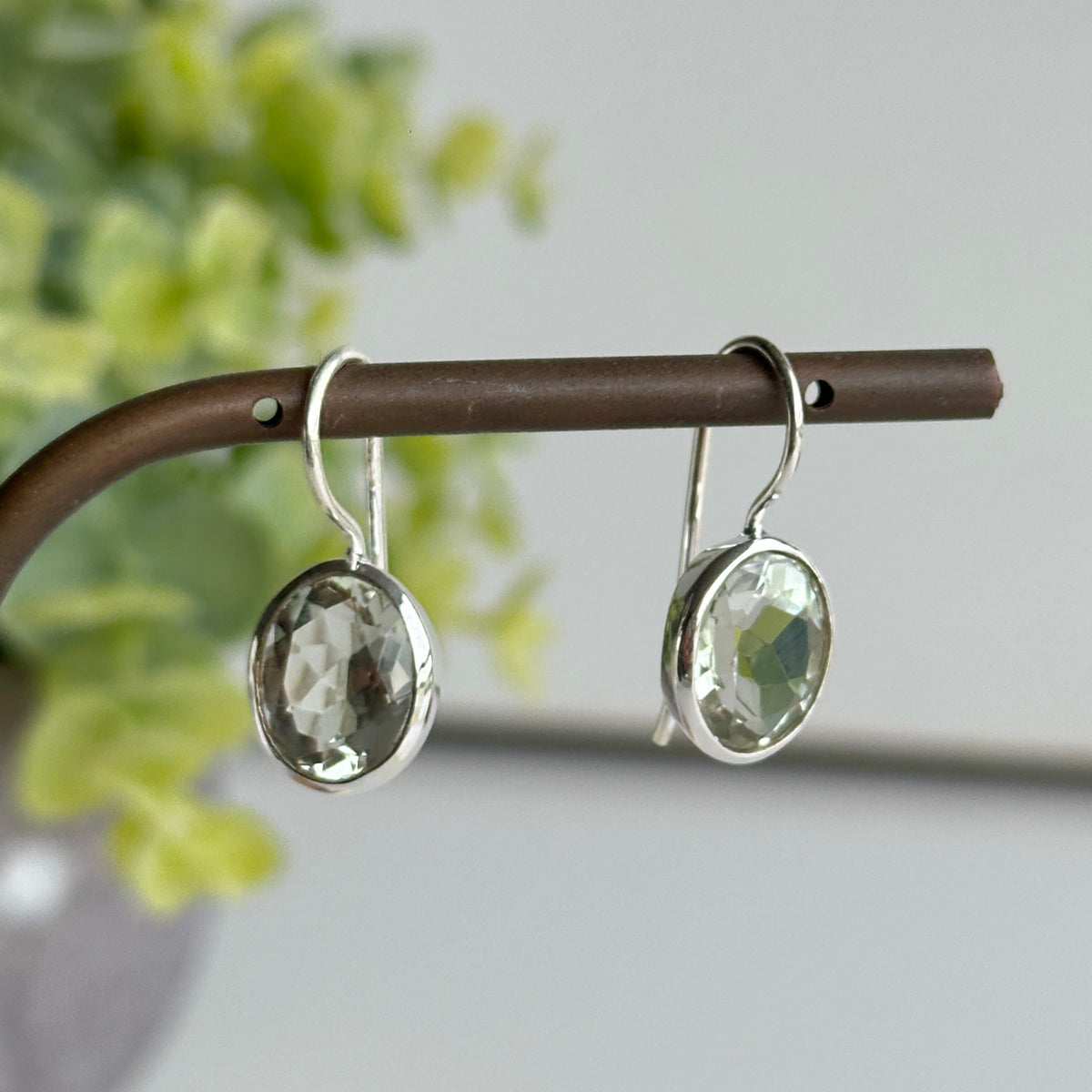 Prasiolite Oval Earrings