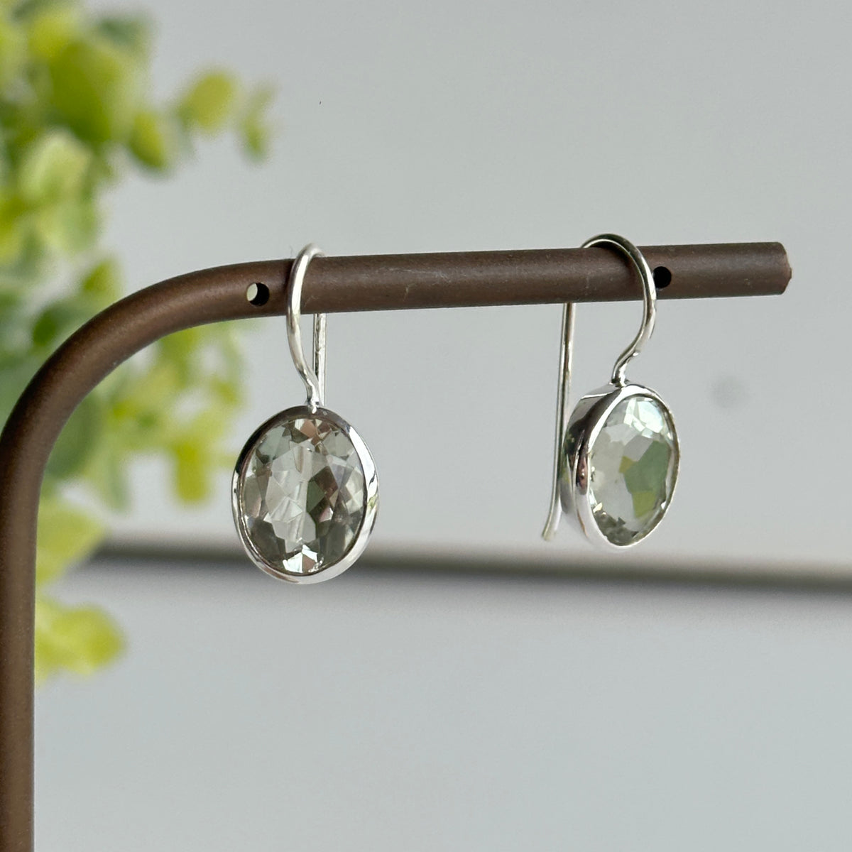 Prasiolite Oval Earrings