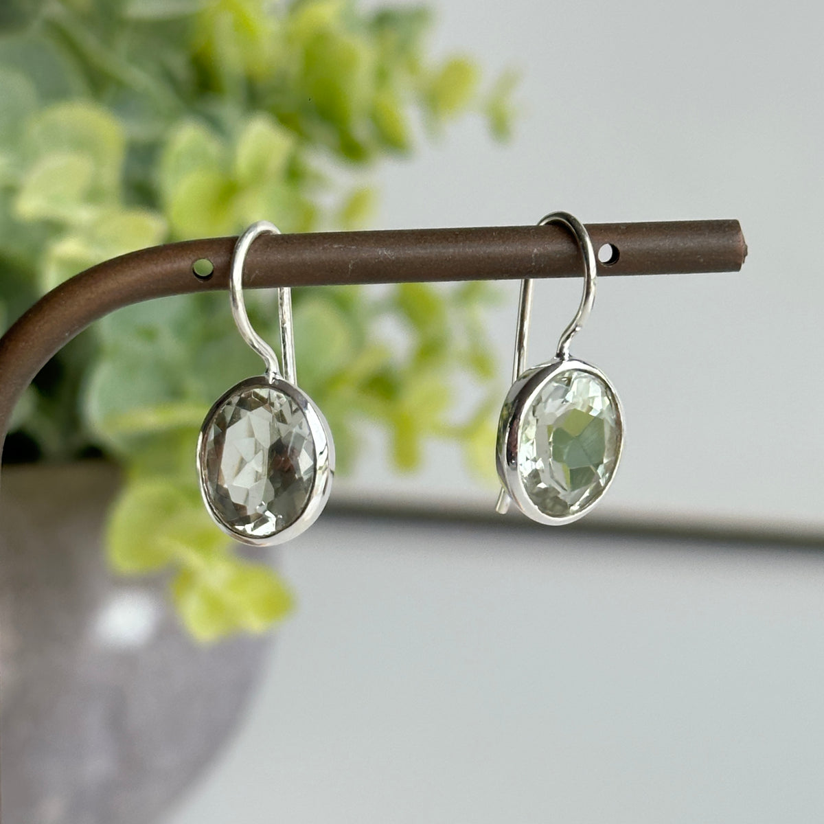 Prasiolite Oval Earrings
