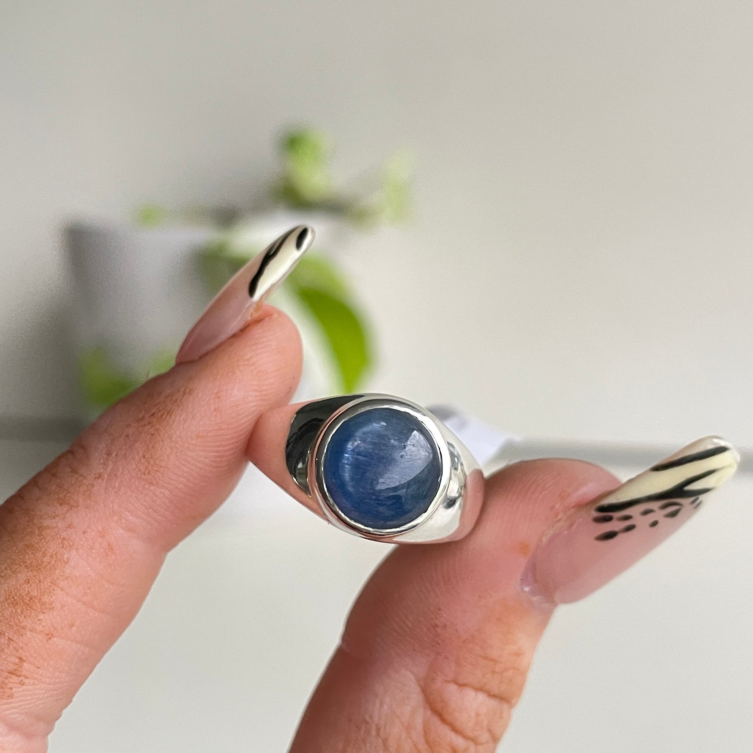Blue Kyanite Round Ring Sz8.5