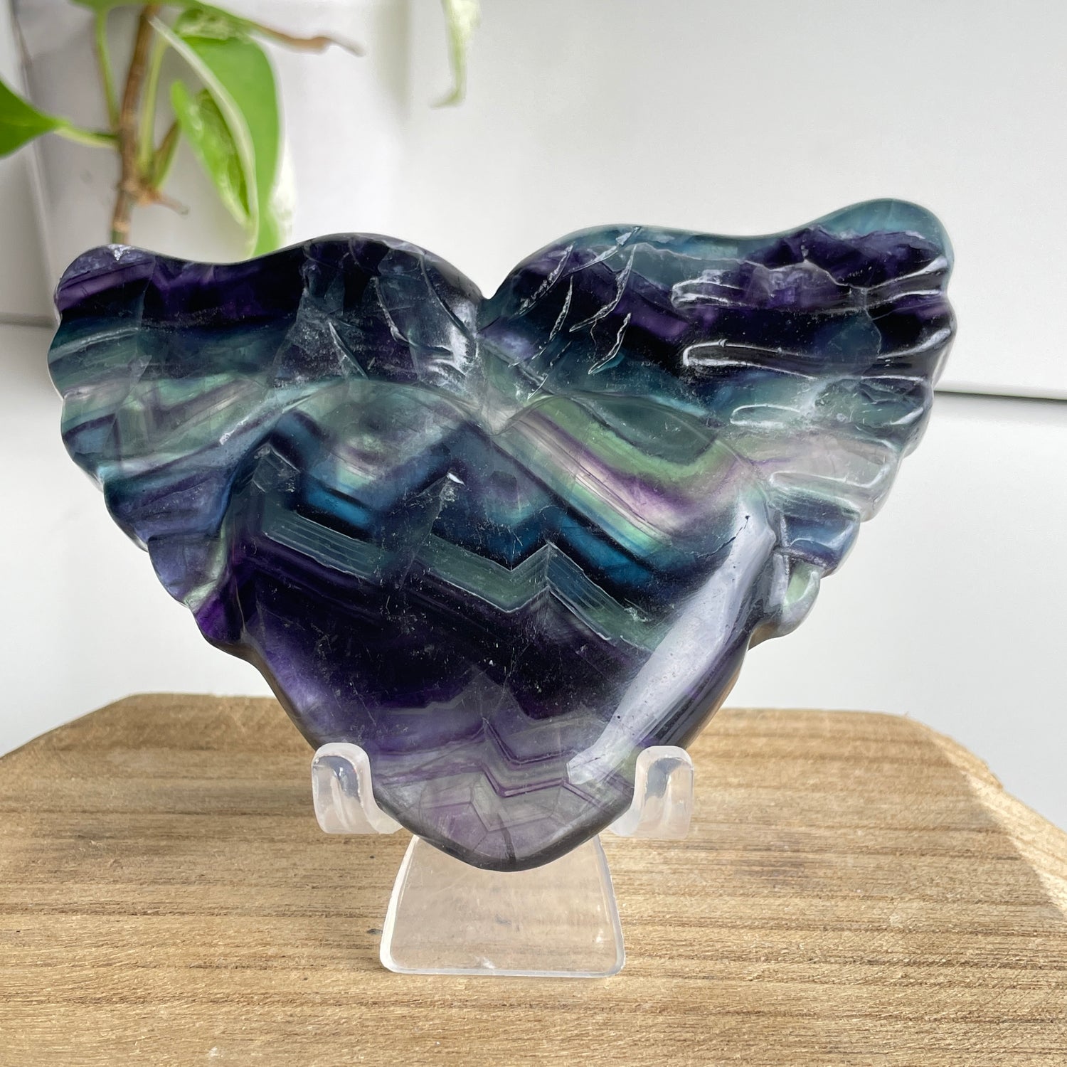 Fluorite Winged Heart 12.3cm