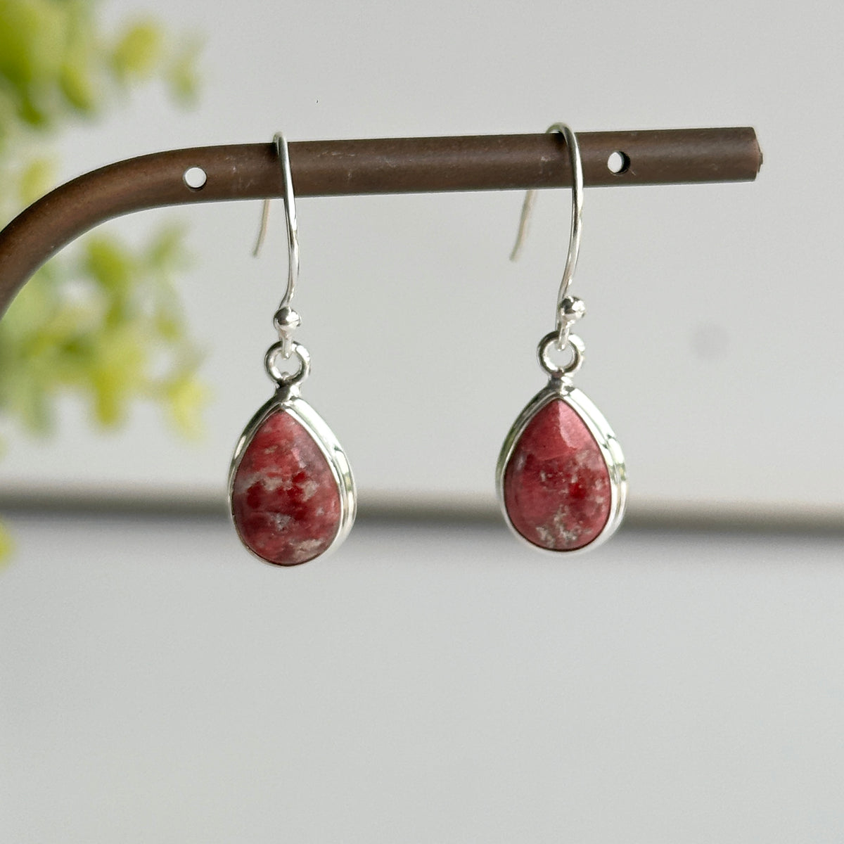 Thulite Teardrop Earrings
