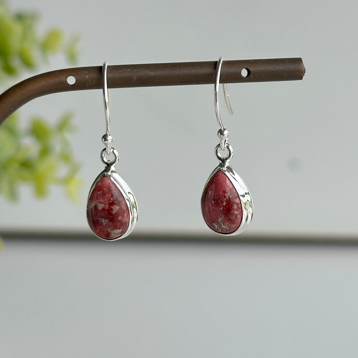 Thulite Teardrop Earrings