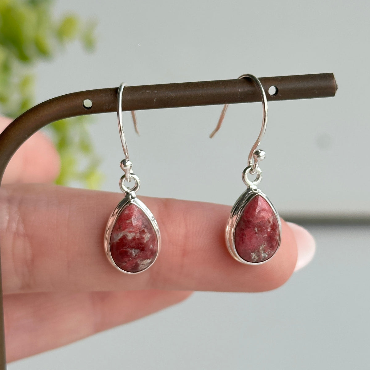 Thulite Teardrop Earrings