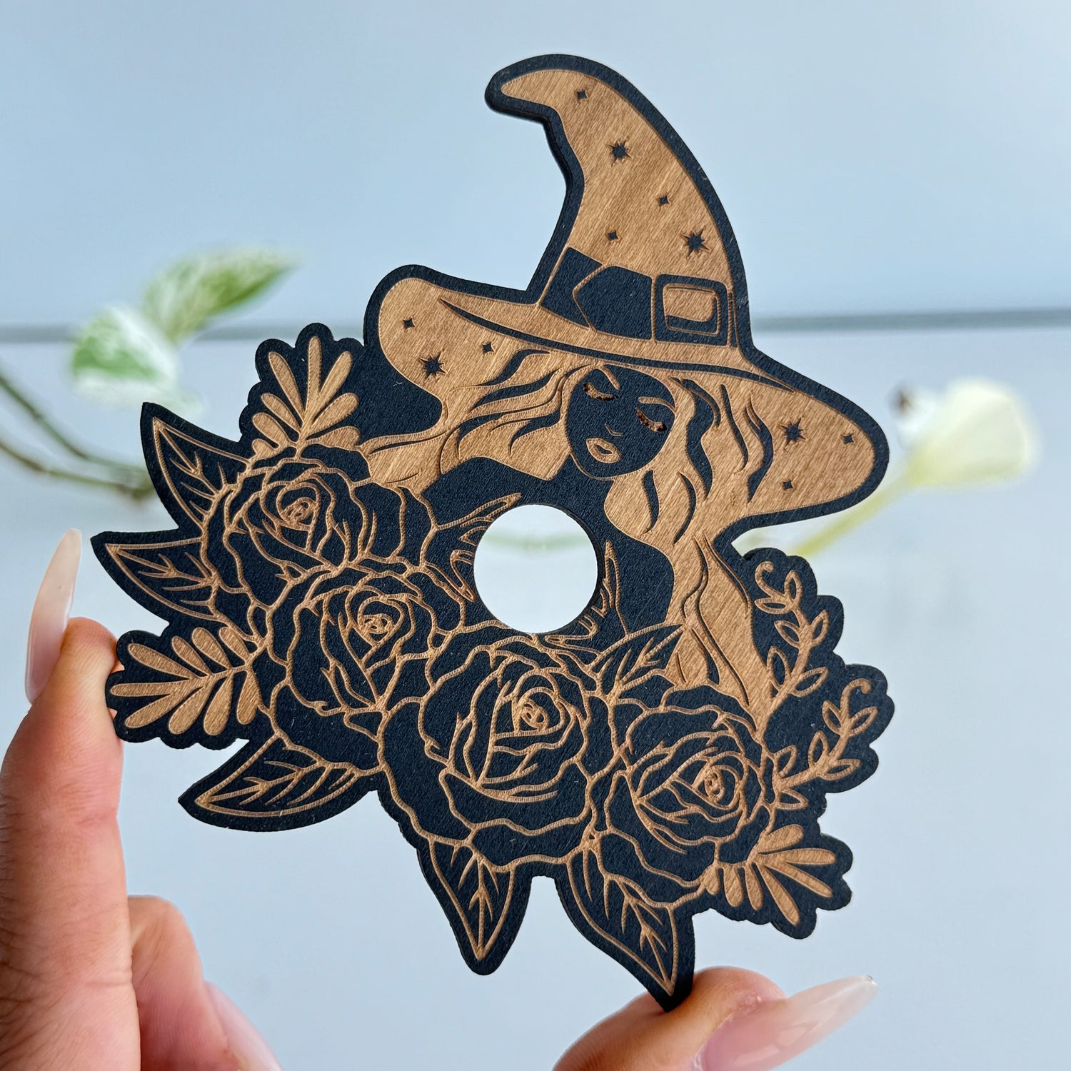 Witch with Roses Sphere Holder