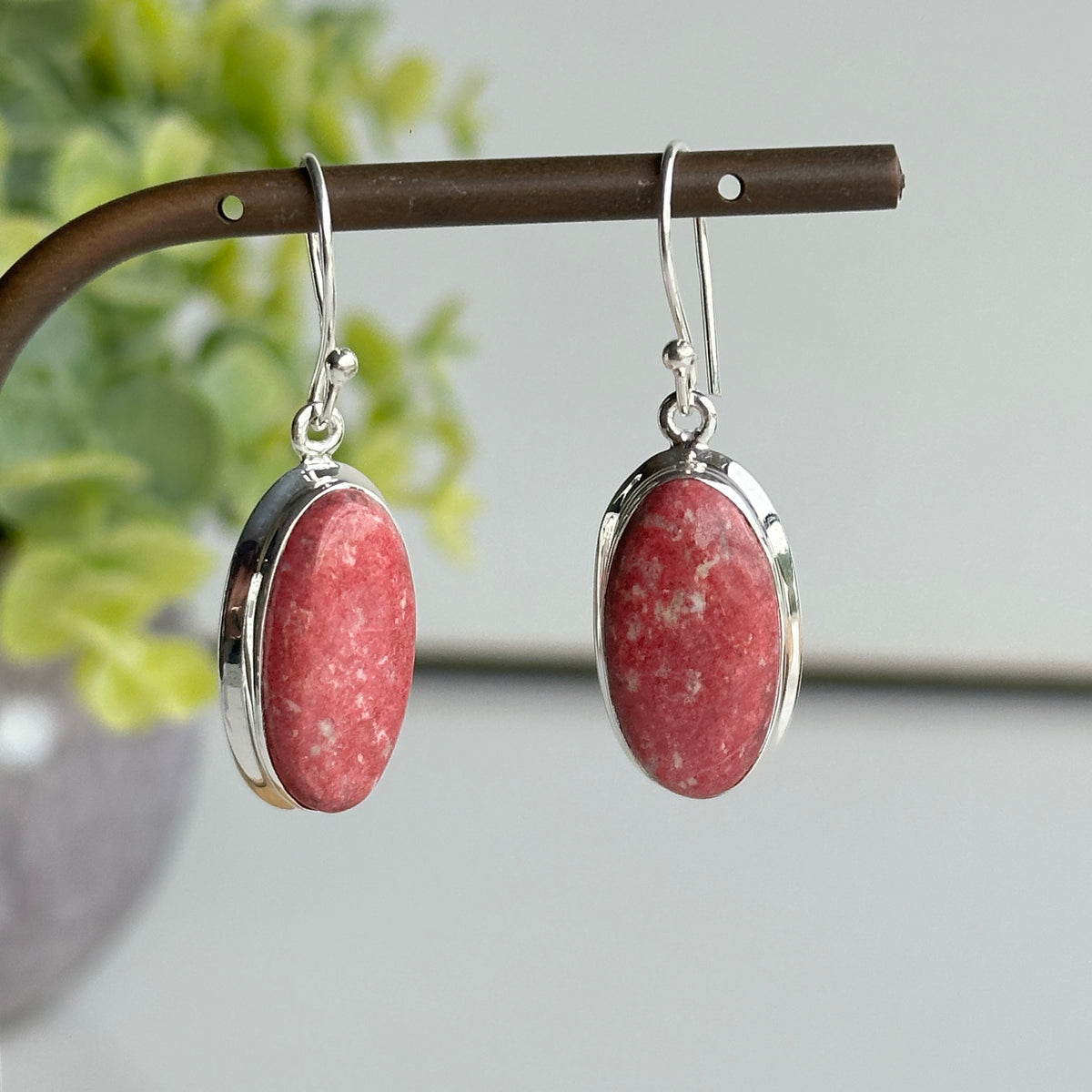 Thulite Oval Earrings
