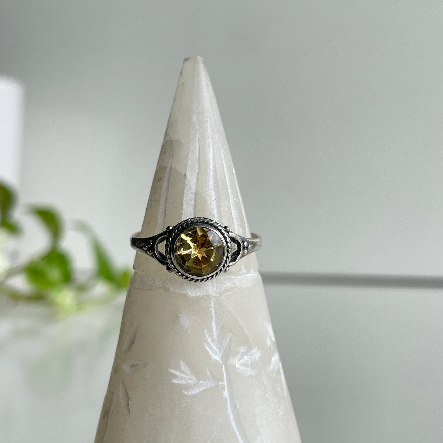 Citrine Round Ring