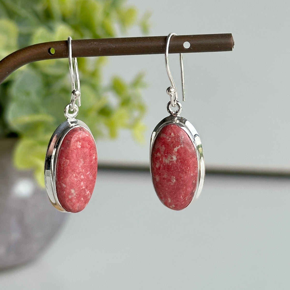 Thulite Oval Earrings