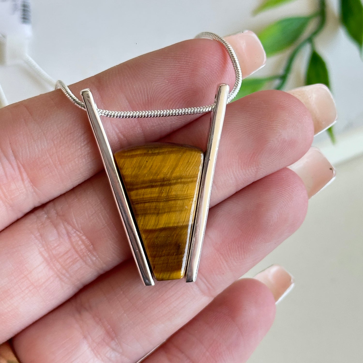 Tigers Eye V Pendant