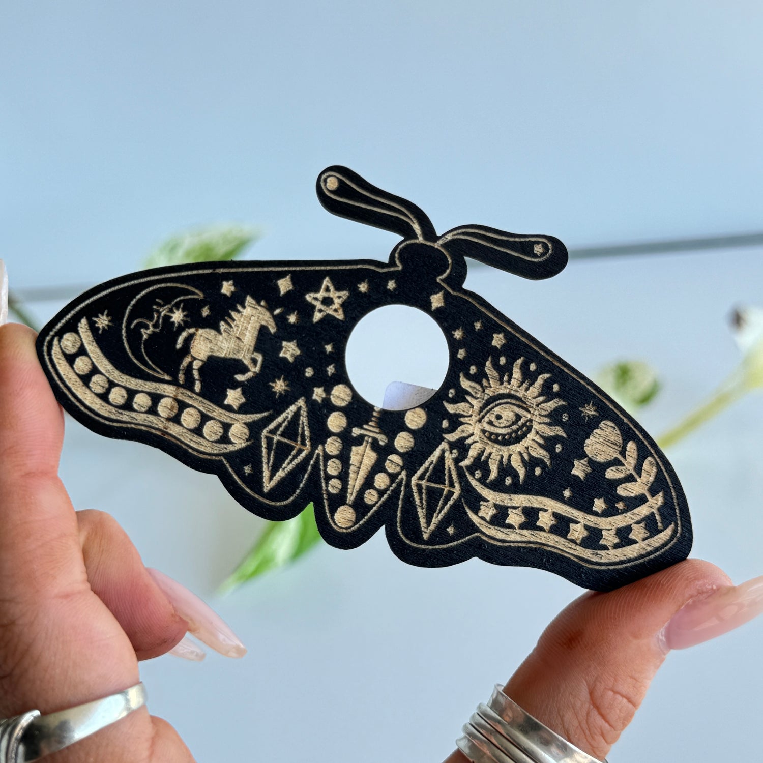 Sun & Moon Moth Sphere Holder