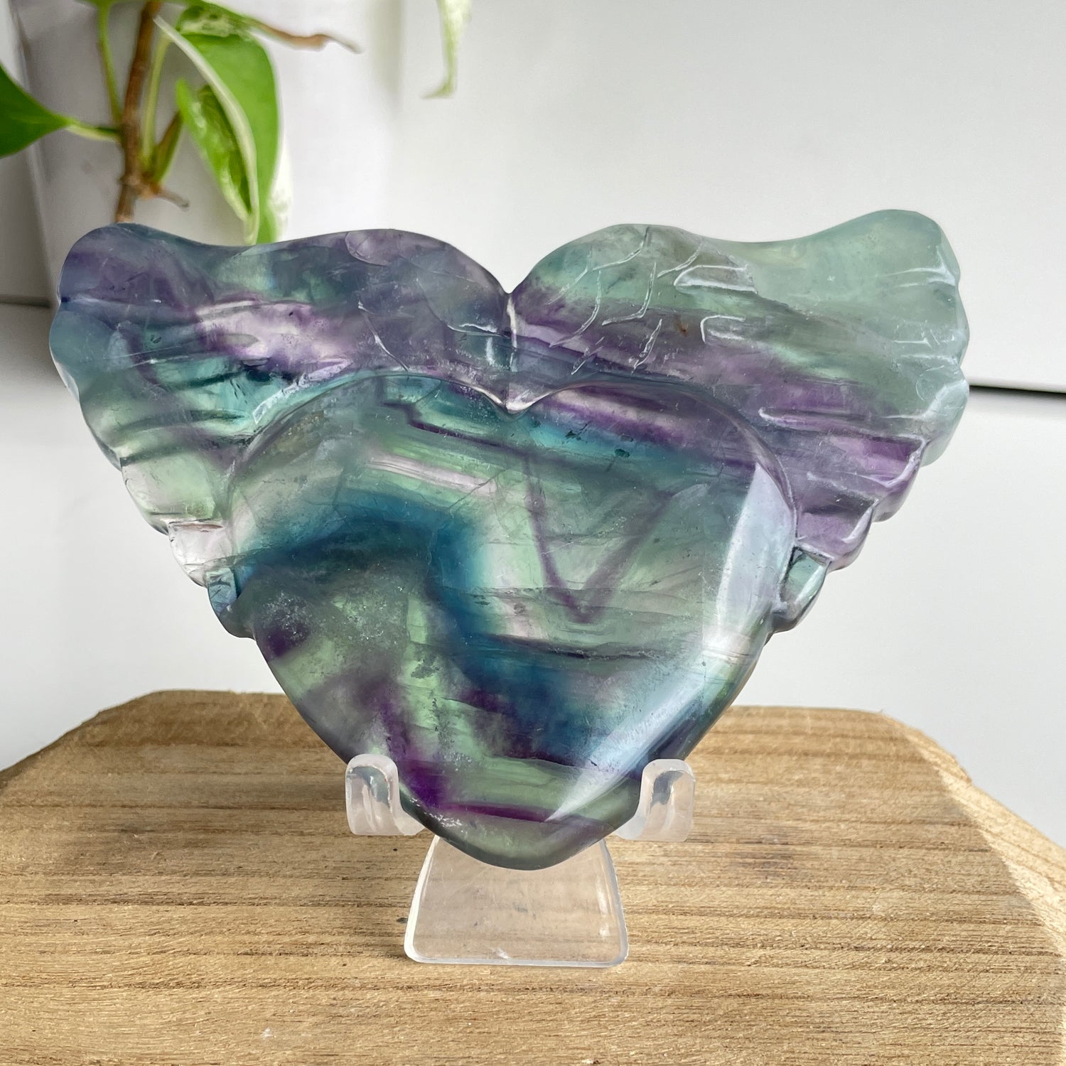 Fluorite Winged Heart 13.5cm