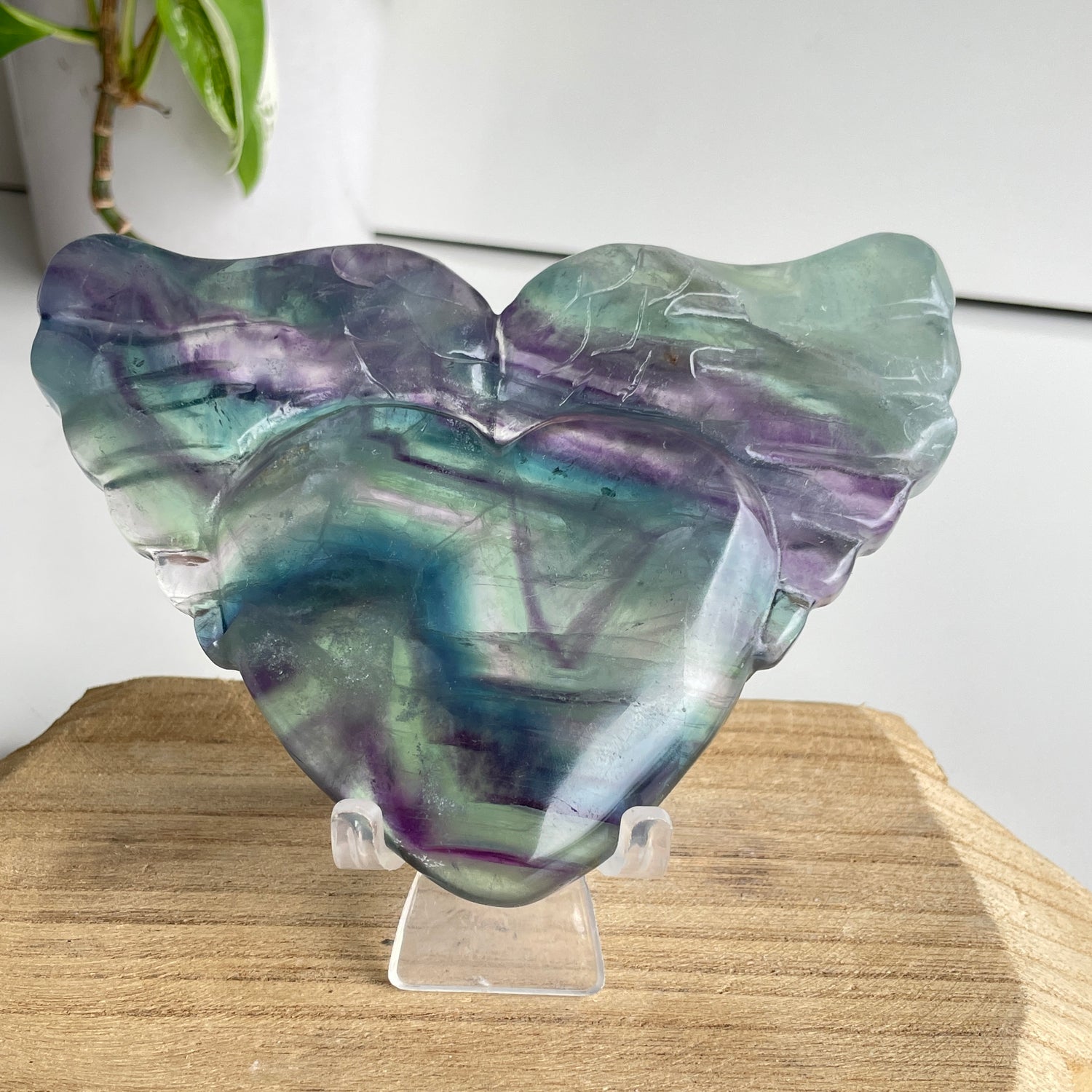 Fluorite Winged Heart 13.5cm