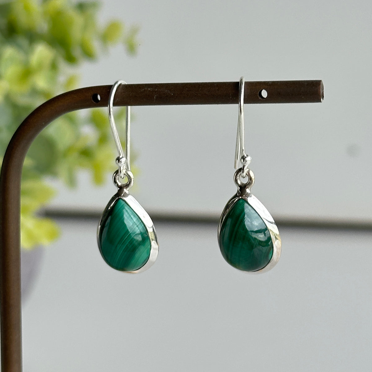 Malachite Teardrop Earrings