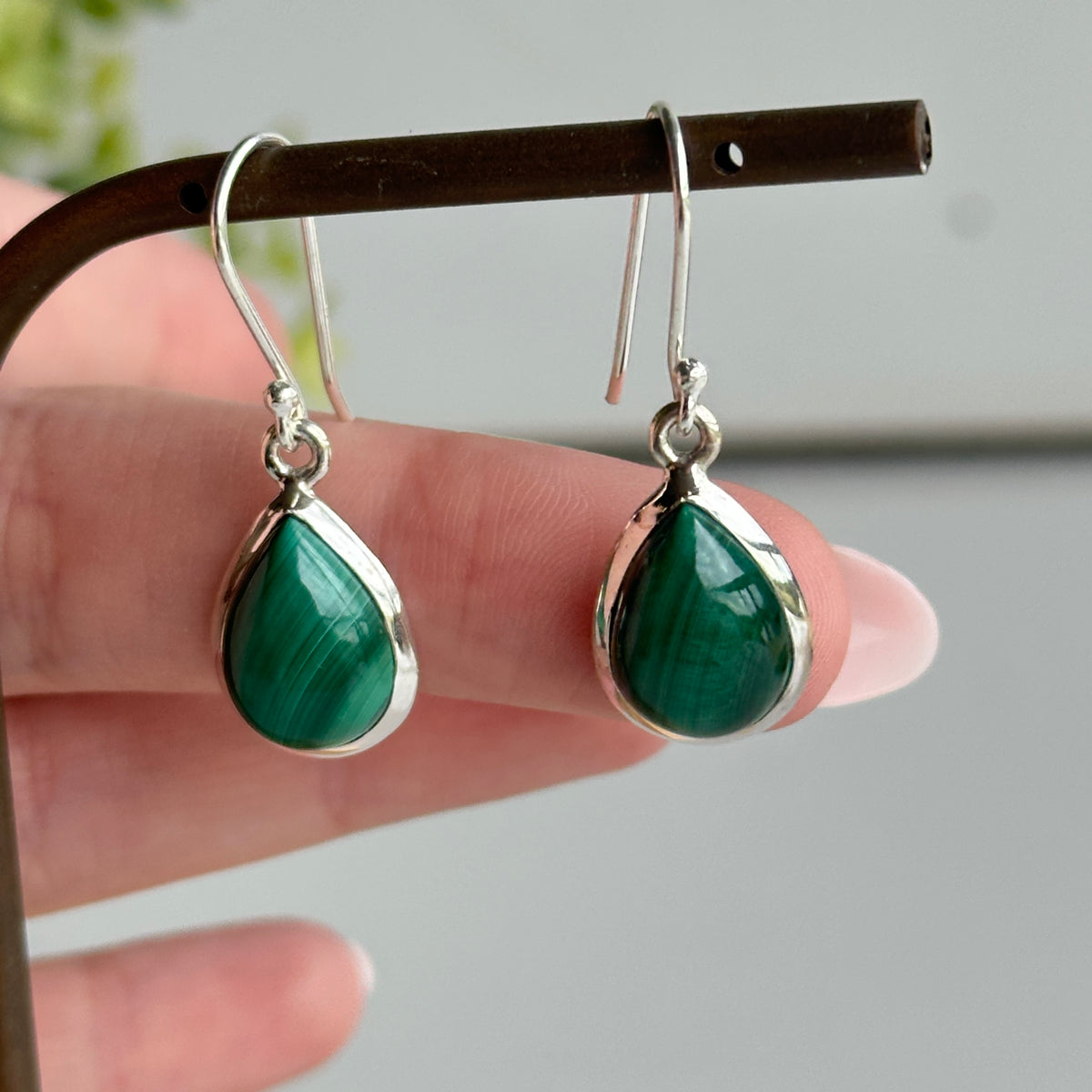 Malachite Teardrop Earrings