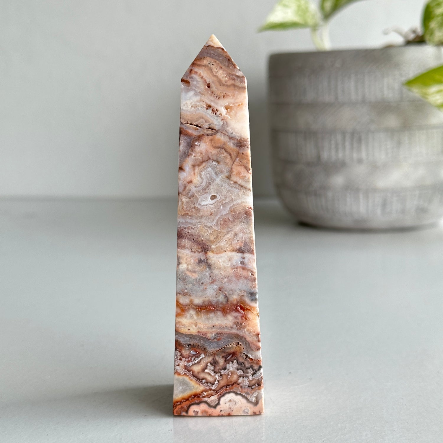 Pink Crazy Lace Agate Obelisk 11.8cm 01