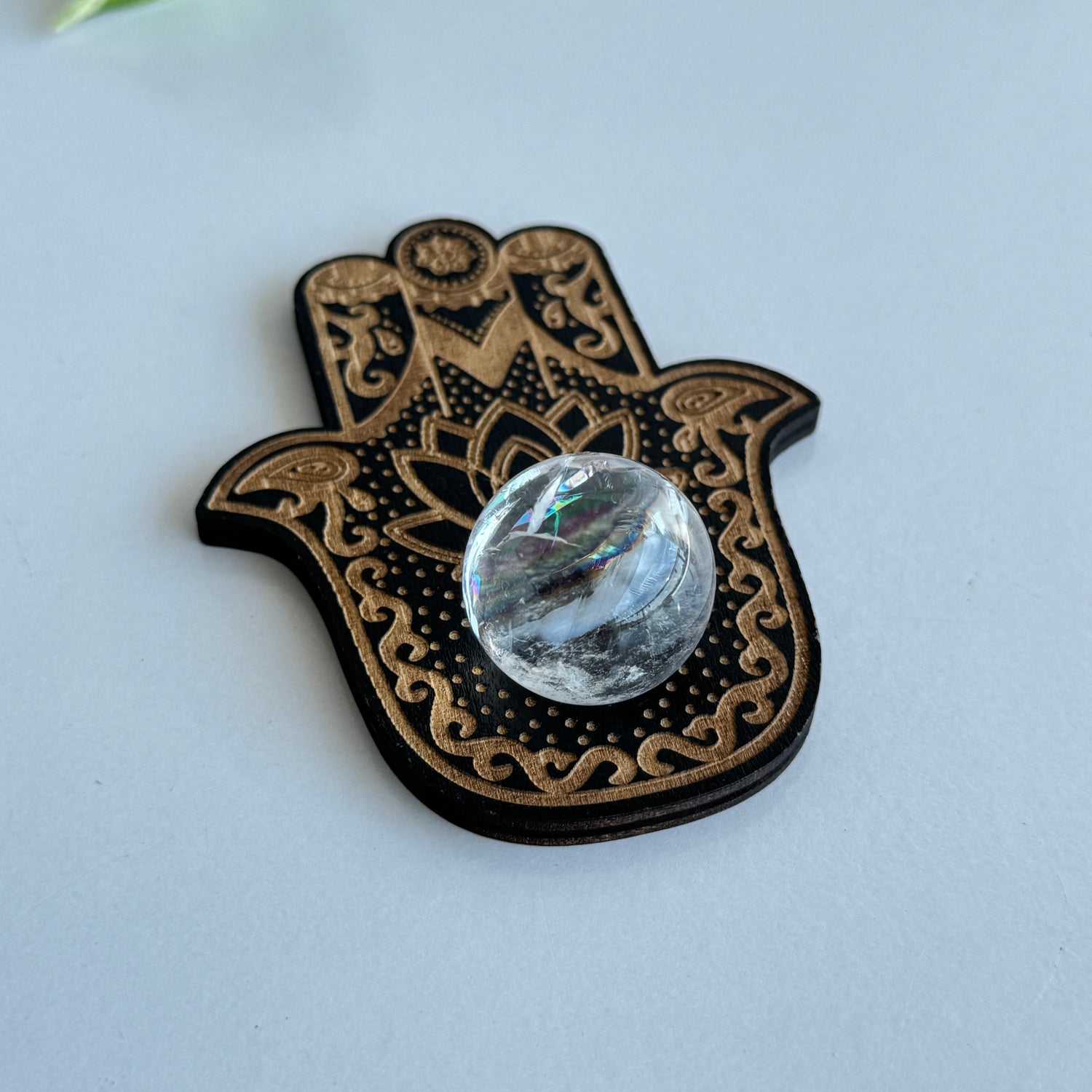 Lotus Hamsa Sphere Holder