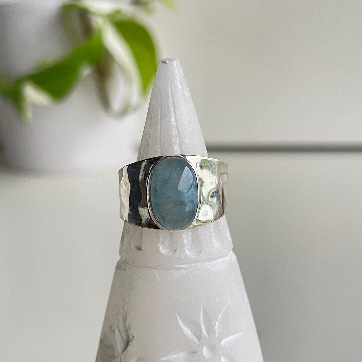 Aquamarine Oval Ring Sz7.5