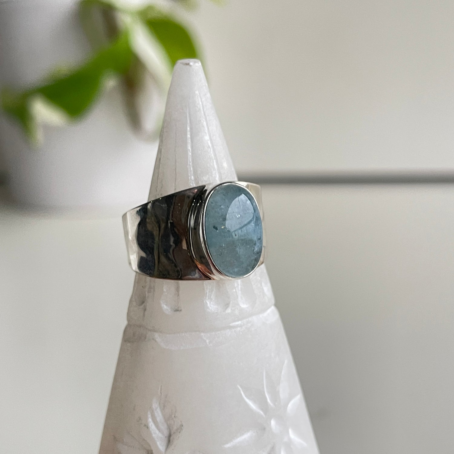 Aquamarine Oval Ring Sz7.5