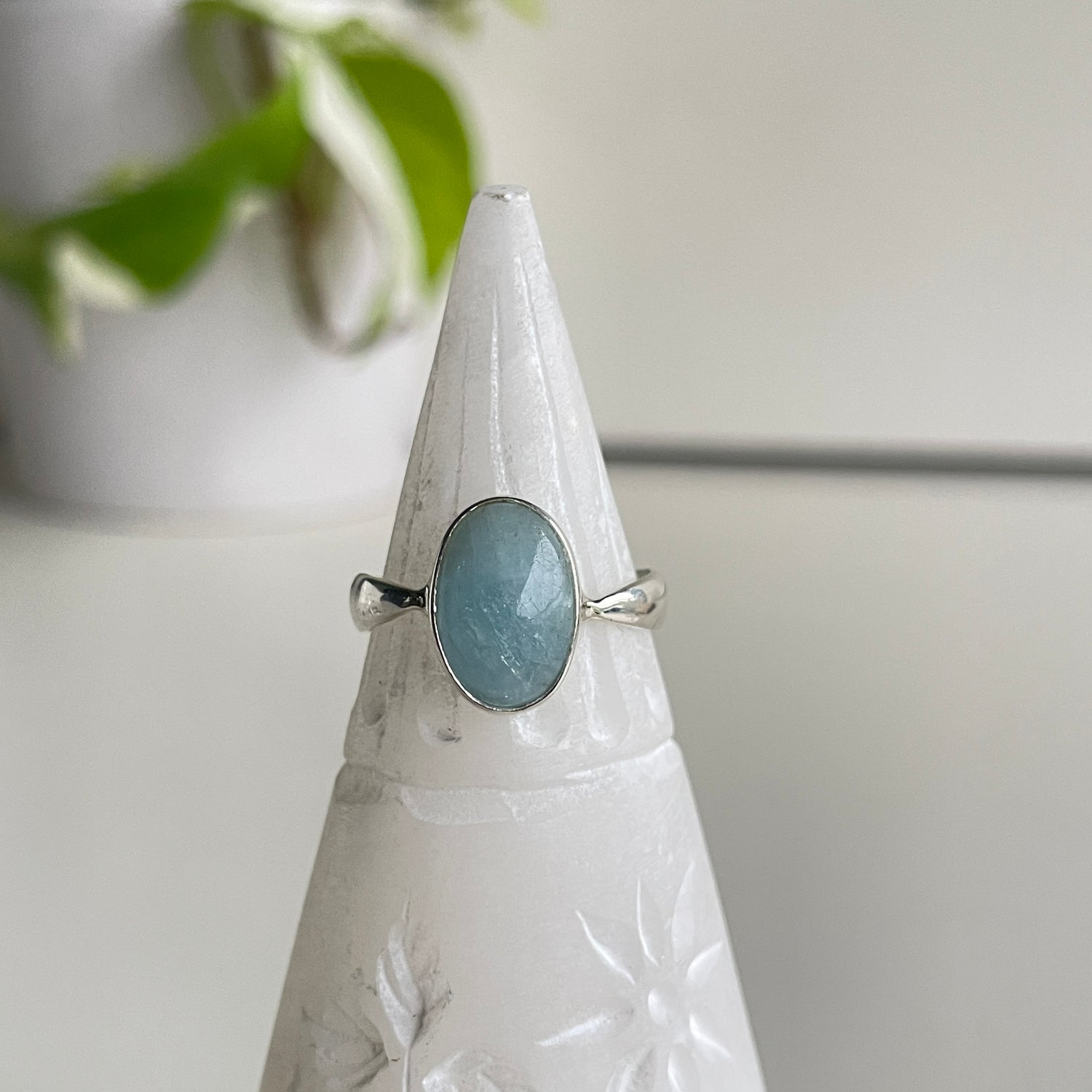 Aquamarine Oval Ring Sz8.5