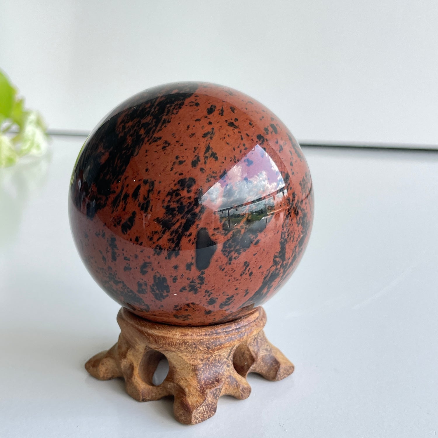 Mahogany Obsidian Sphere 6.9cm ( Chipped )